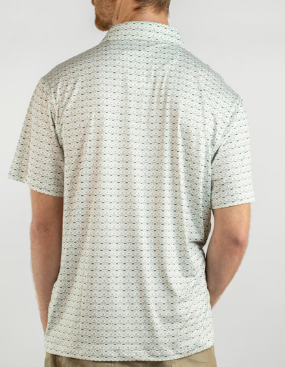 Men's Royal Golf Performance Polo Green/White