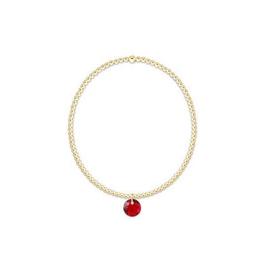 Classic Gold 2mm Bracelet- Reflection Small Charm- 01