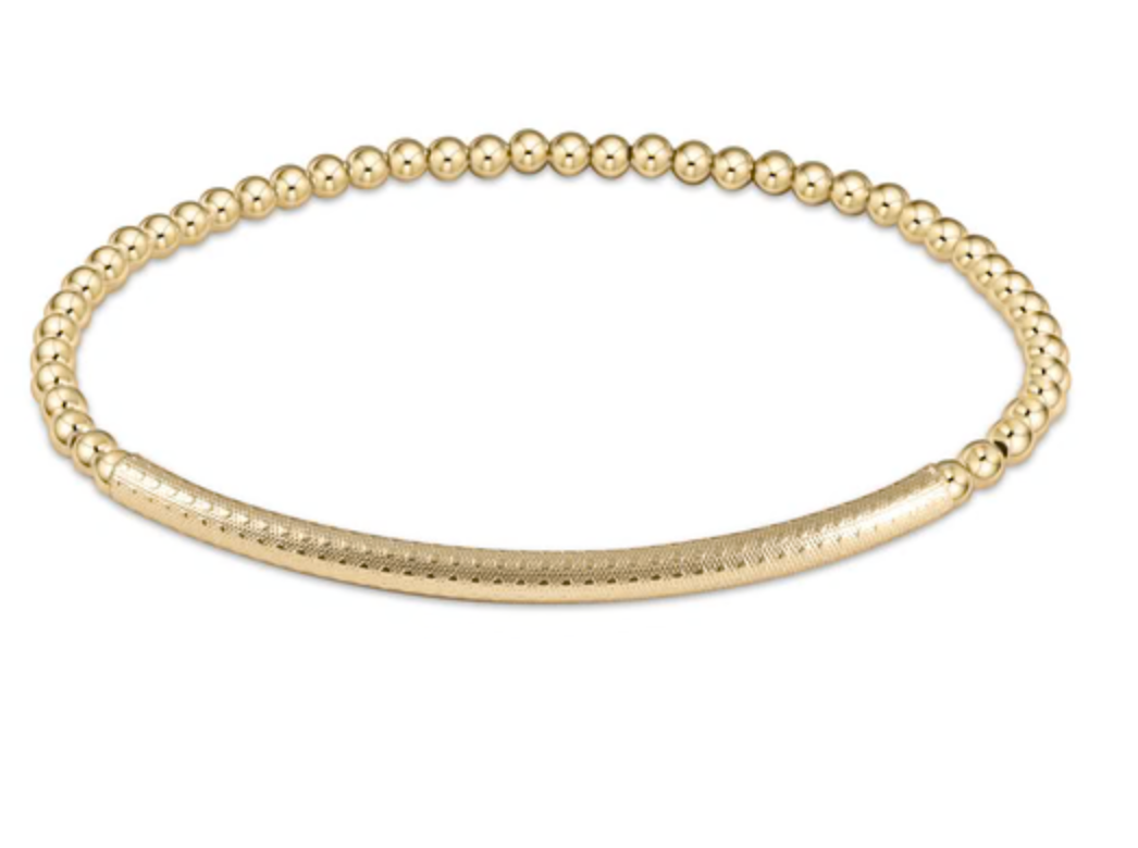 enewton Extends - Bliss Bar Textured 3mm Bead Bracelet - Gold