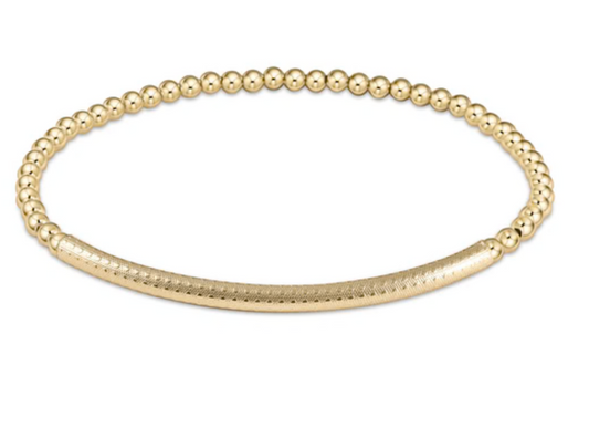 enewton Extends - Bliss Bar Textured 3mm Bead Bracelet - Gold