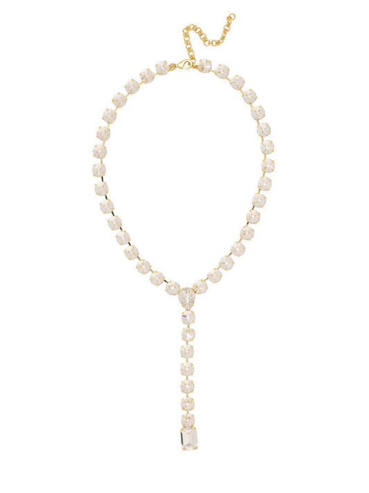 Lucille Lariat Statement Necklace: Crystal