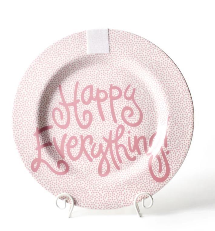 Pink Small Dot Big Happy Everything! Round Platter