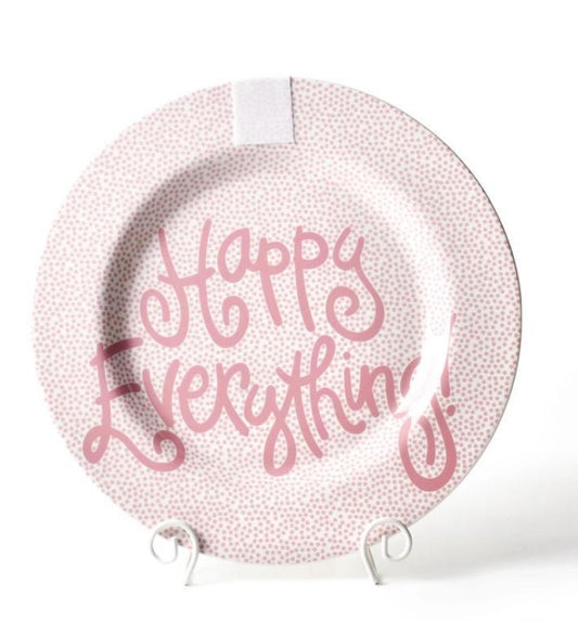 Pink Small Dot Big Happy Everything! Round Platter