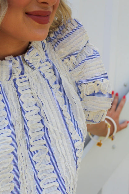 Saylor Striped Detailed Top