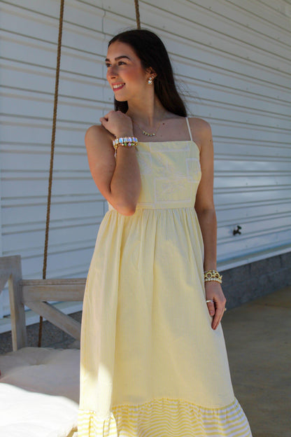 Presley Pastel Embroidered Midi Dress