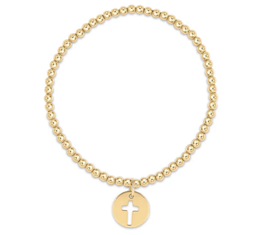 enewton Extends - Classic Gold 3mm Bead Bracelet - Blessed Gold Disc