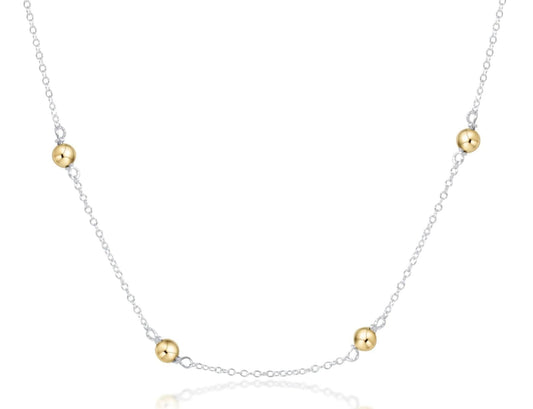 15" Choker Simplicity Chain Sterling Mixed Metal - Classic 4mm Gold