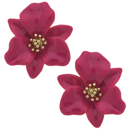 Valentina Enamel Flower Statement Earrings