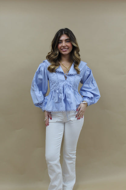 Easy Like Sunday Blue Blouse