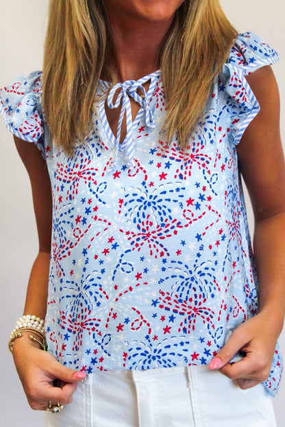 Top Lydia Star Spangled Blue