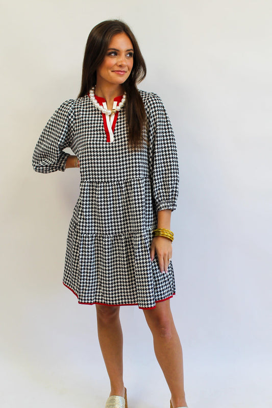 Black Houndstooth Cooper Dress