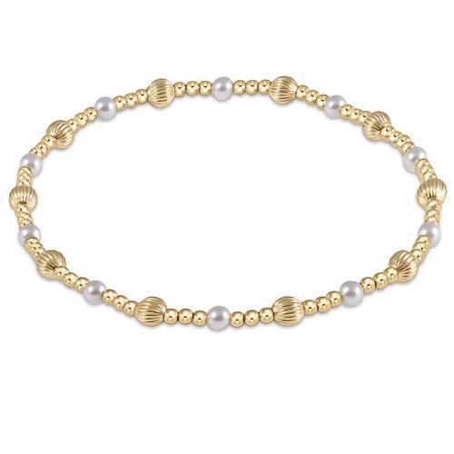 Dignity Sincerity Pattern 4mm Bead Bracelet - Pearl