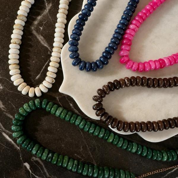 Modern Resin Beaded Statement Necklace