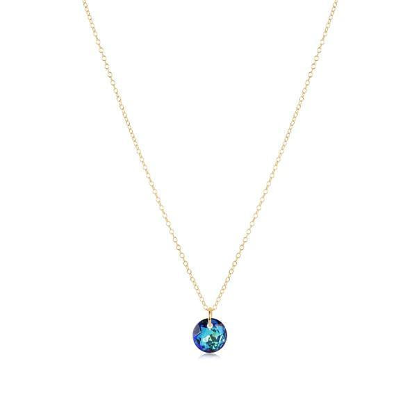 16" Necklace Gold- Reflection Small Charm 12