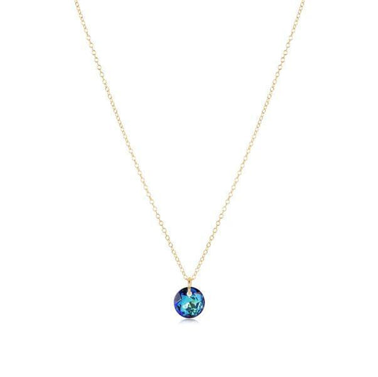 16" Necklace Gold- Reflection Small Charm 12