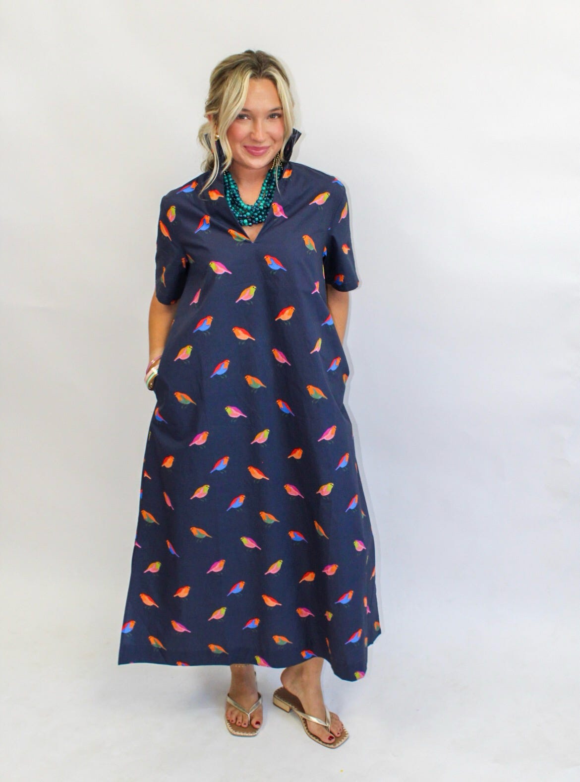 Navy Georgia Bird Dress