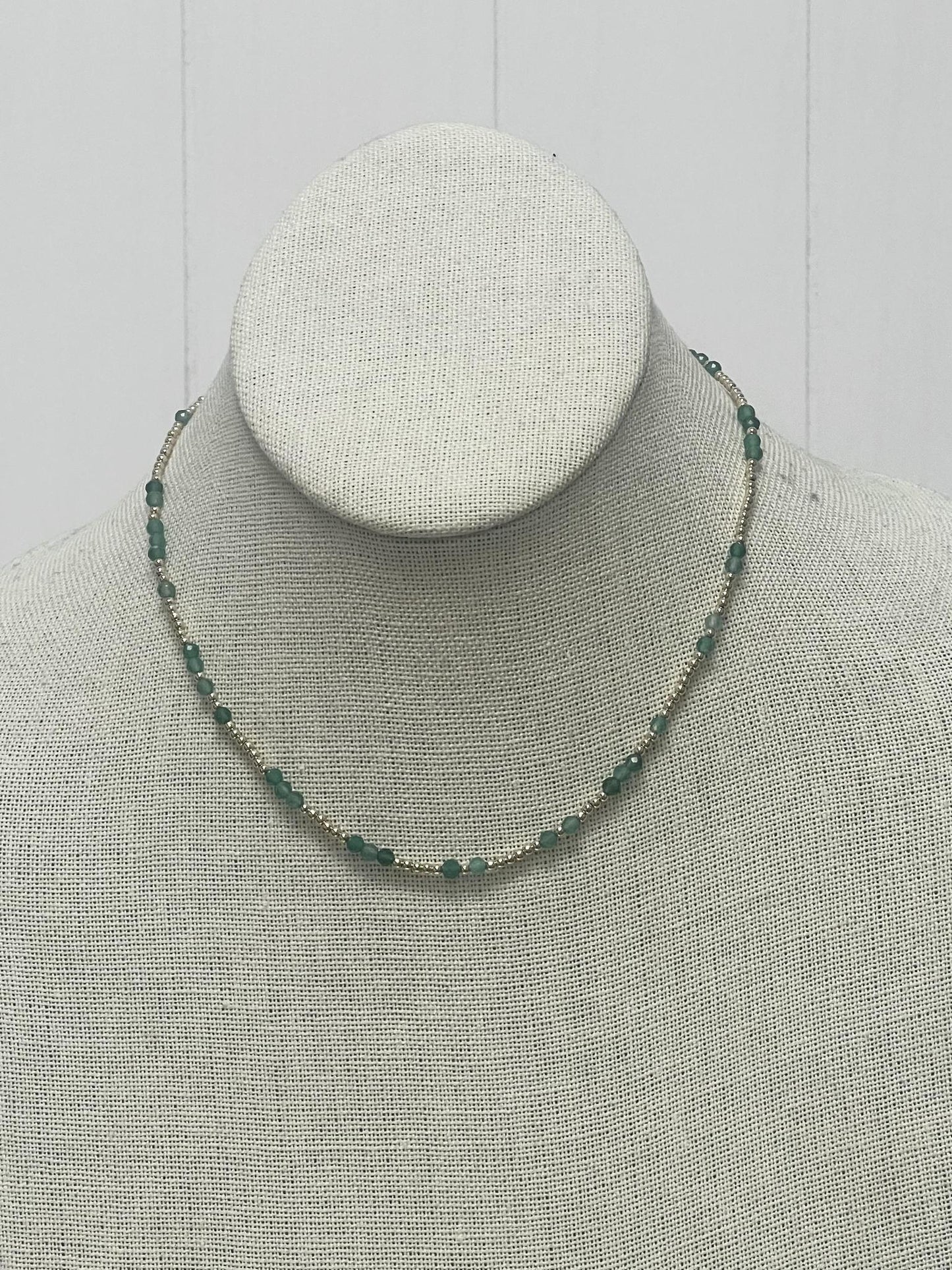 15" Choker Hope Unwritten Gemstone - Green Onyx