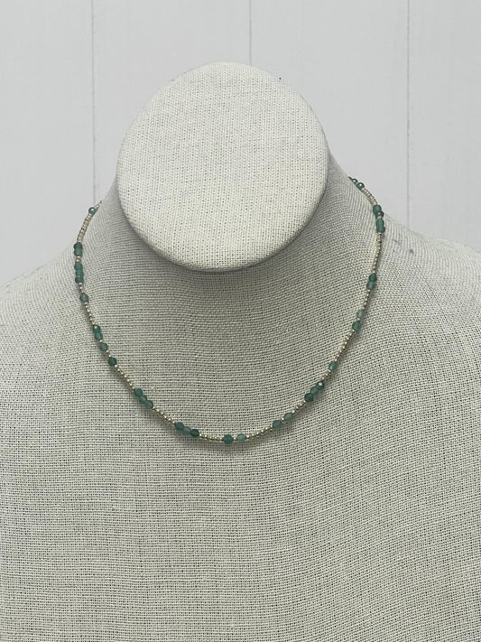 15" Choker Hope Unwritten Gemstone - Green Onyx