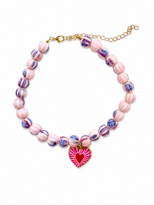 Multi Beaded Necklace with Charm