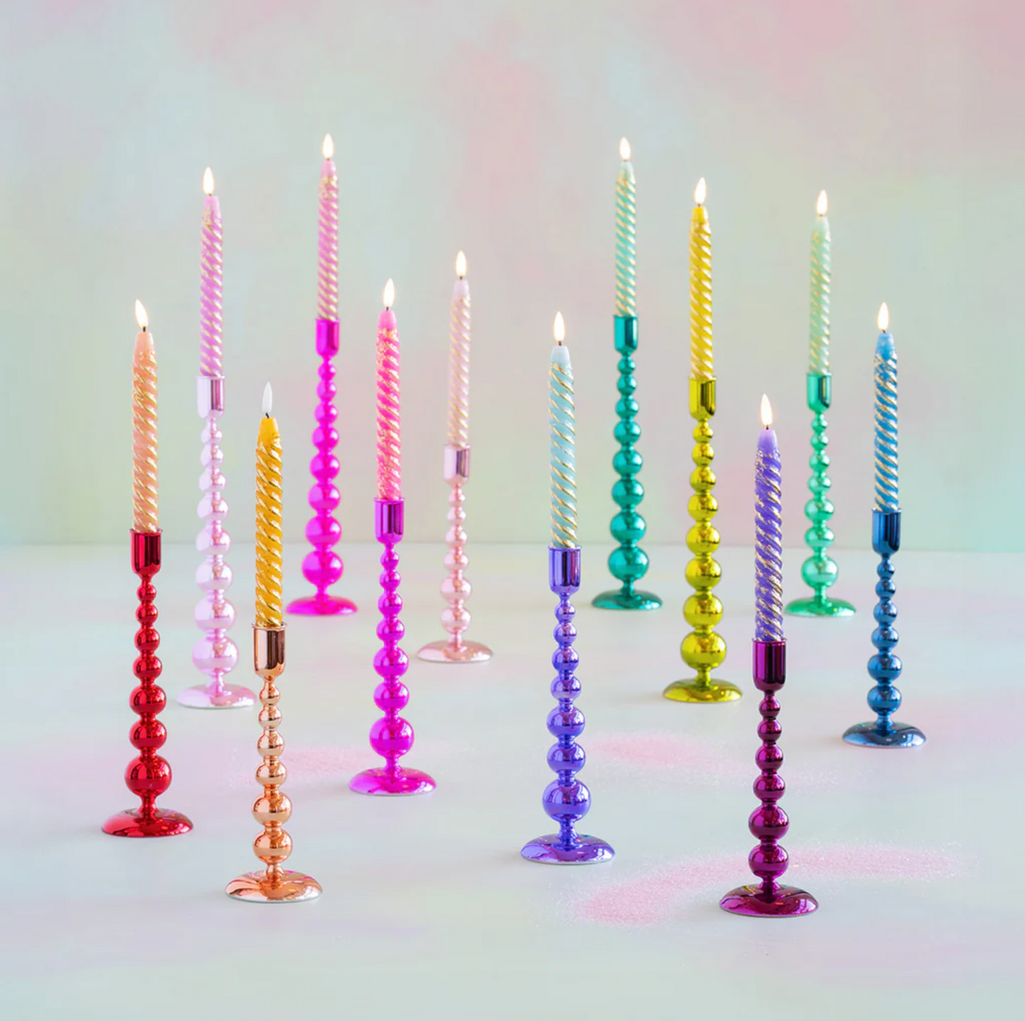 Rainbow Reflective Candle Holder 10.25