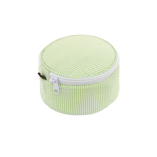 6" Lime Seersucker Button Bag