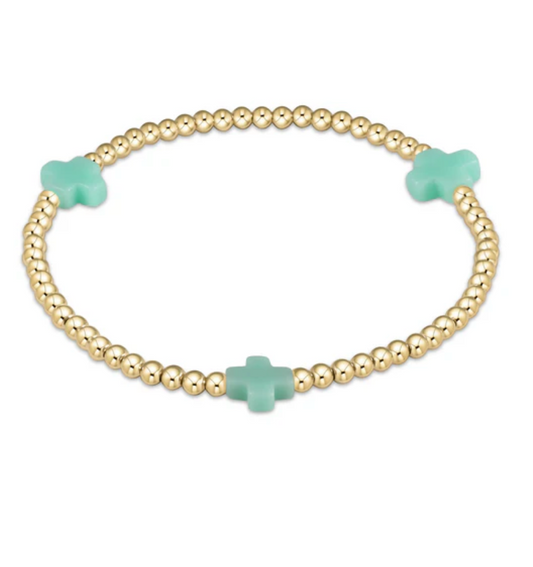 egirl Signature Cross Bracelet Gold Mint