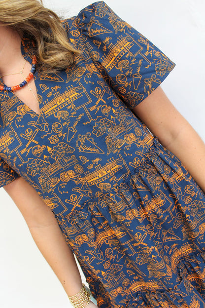 Team Toile Navy Ivy Mini Dress