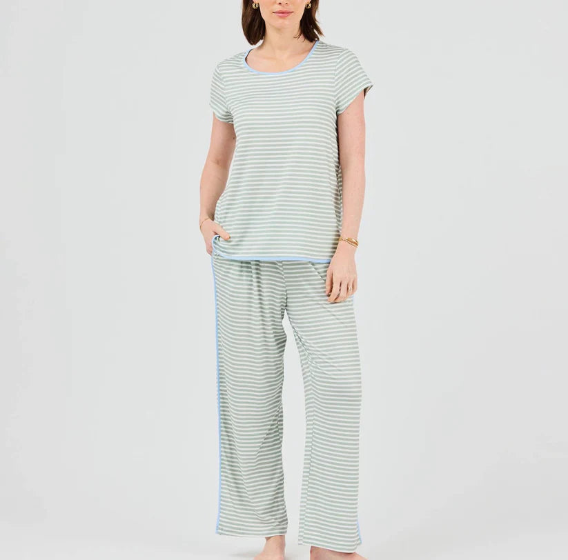 Melody Green Stripe Pant Set