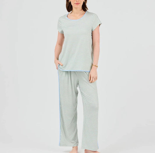 Melody Green Stripe Pant Set