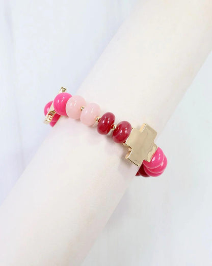 Berkeley Stone Beaded Cross Bracelet