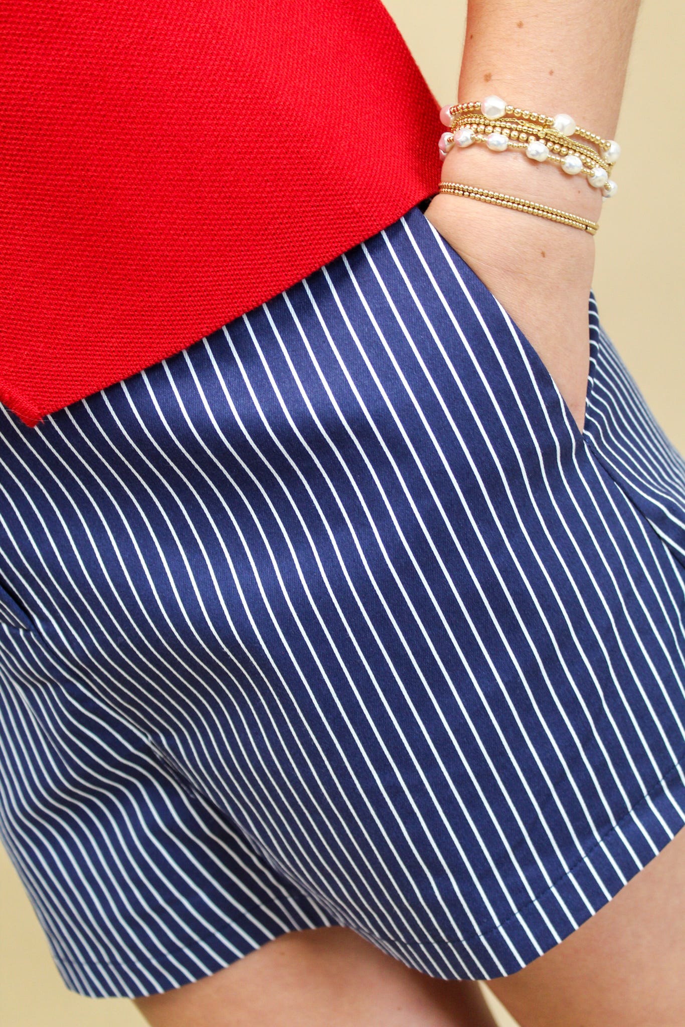 Flirt Alert Navy Stripe Skort
