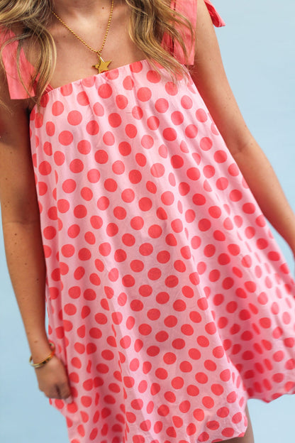 Bubblegum Soiree Tie Mini Dress