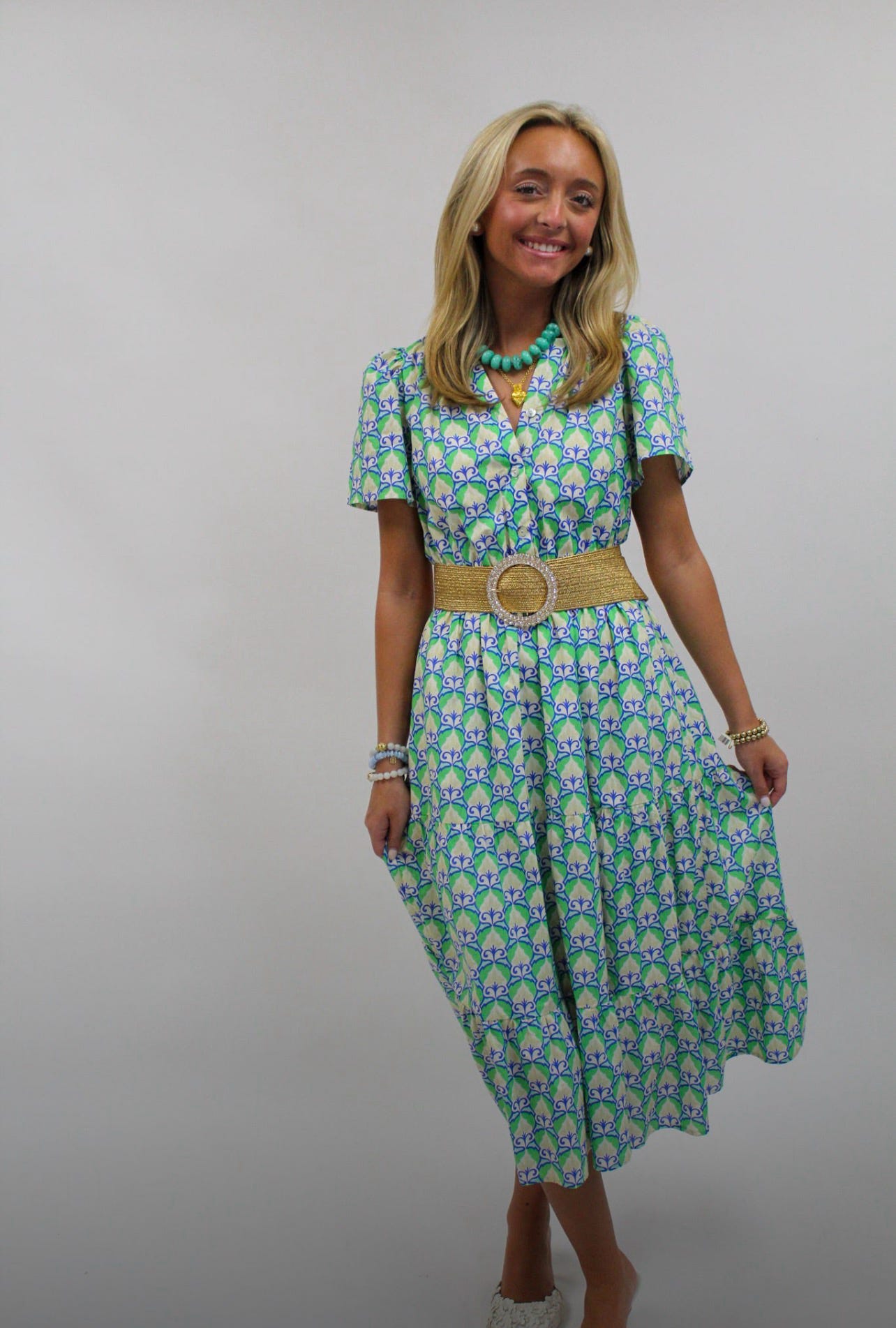 Hellenic Petals Maxi Dress