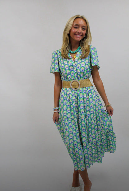 Hellenic Petals Maxi Dress
