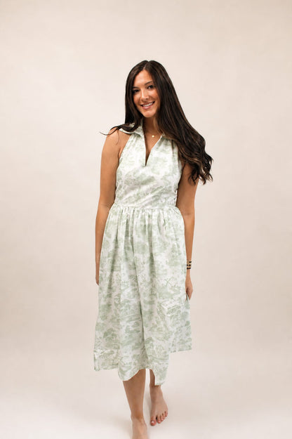 Piper Halter Dress - Green