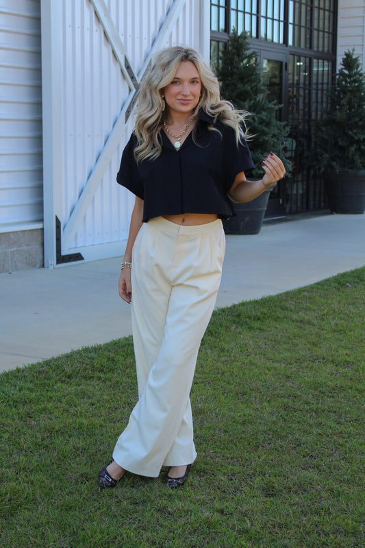 Midday Latte Pleated Pants