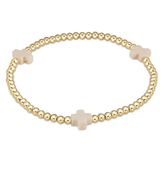 egirl Signature Cross Bracelet Gold Off - White
