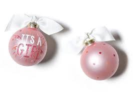 IT'S A GIRL POPPER ROUND GLASS ORNAMENT