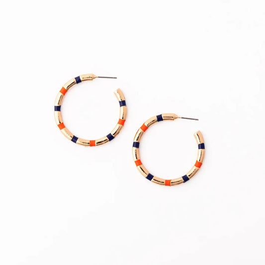 Earrings Nellie Navy & Orange  M