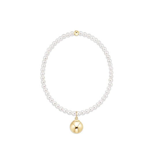 Extends Classic Pearl 3mm Bracelet- Classic Gold 10mm Charm