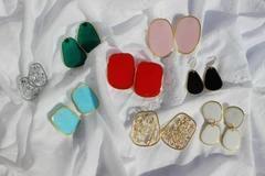 Medium Handmade Resin Light Statement Stud Earrings