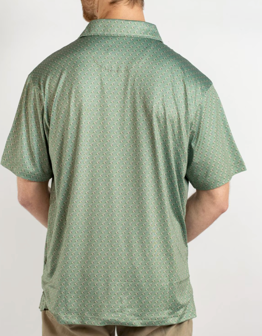 Men's Flying Mallard Performance Polo Green/Multi