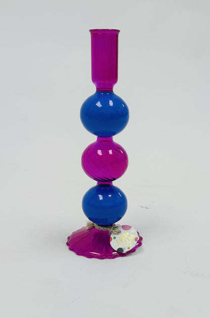 Fluted Taper Candle Holder Glass 12 Assortment