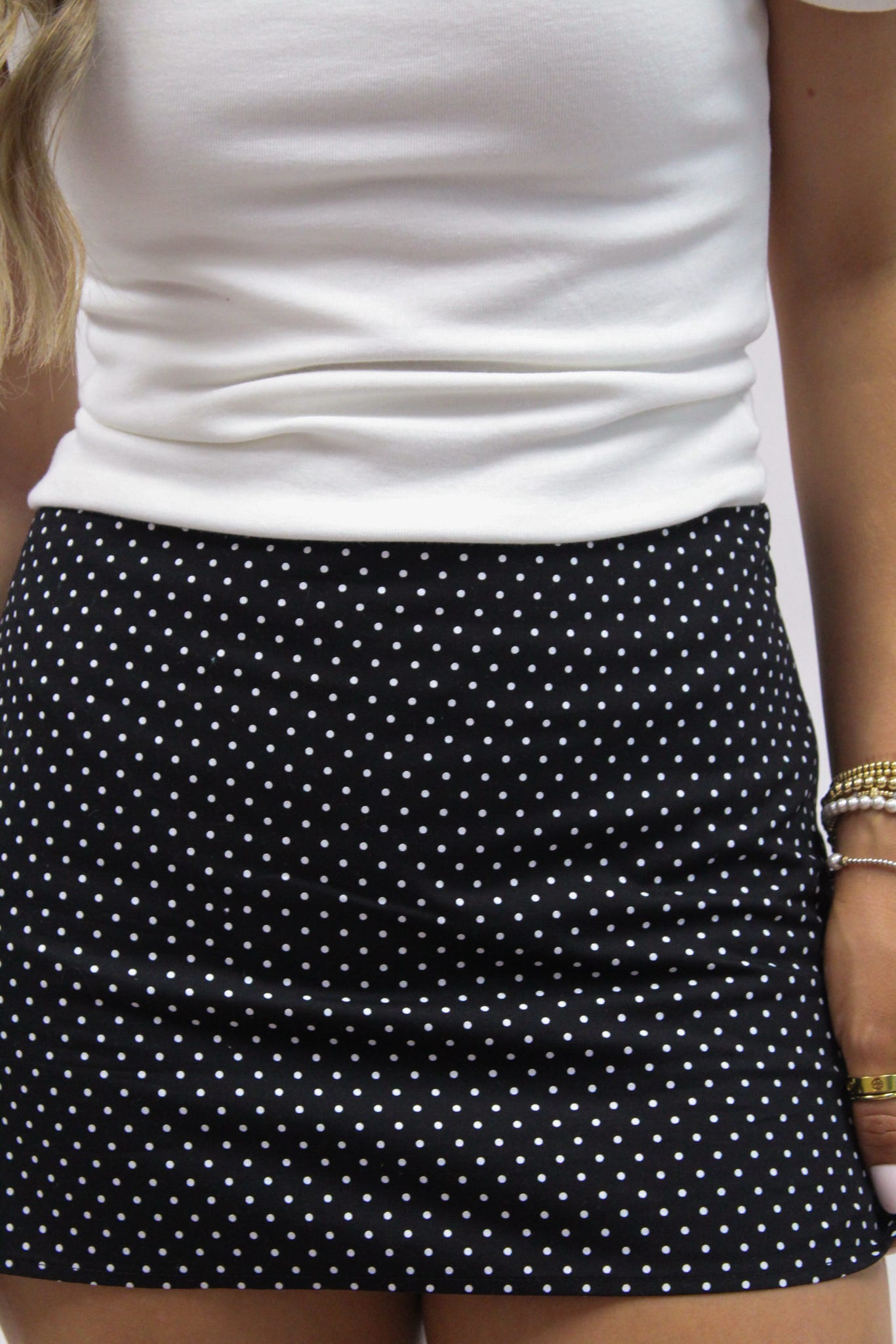 Posh Polka Dot Mid Rise Skort