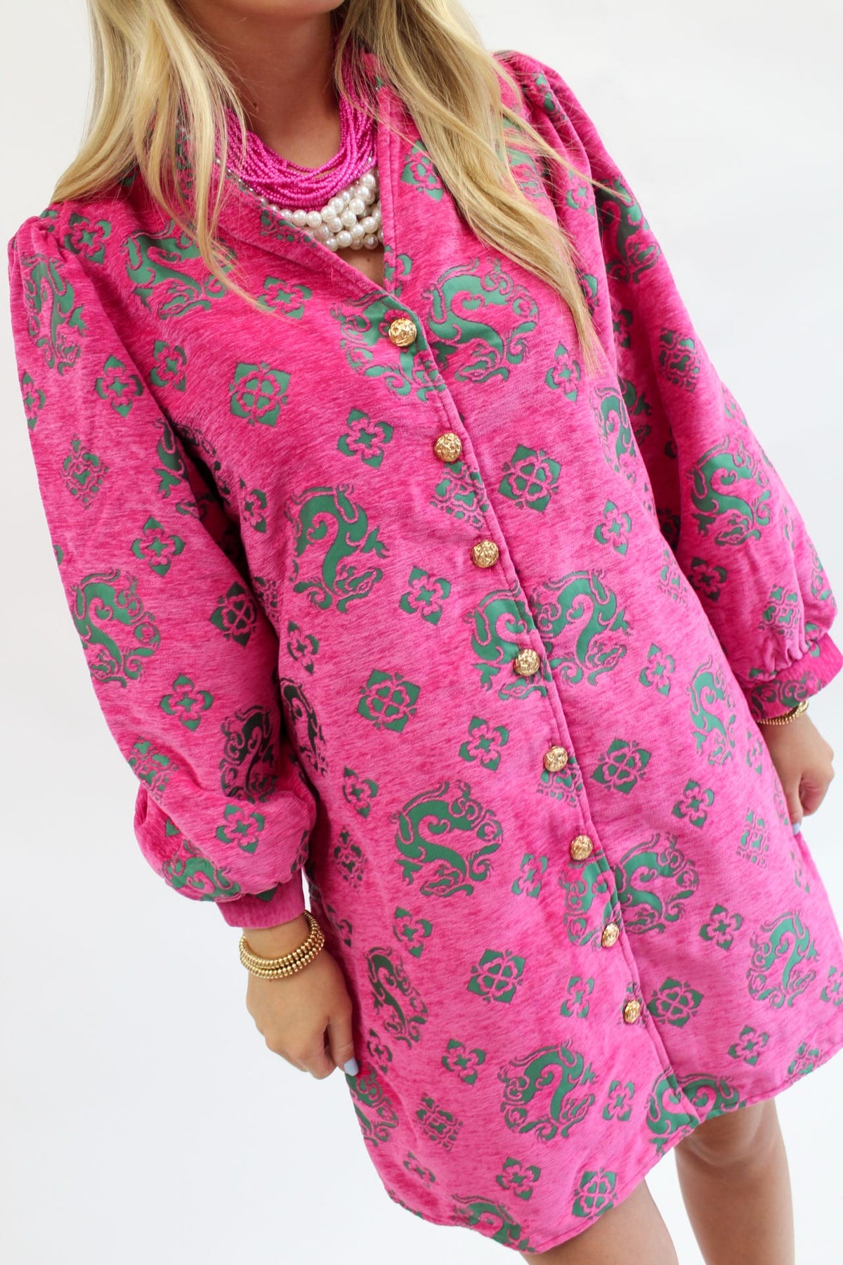Gypsy Garden Dress- Pink/Green