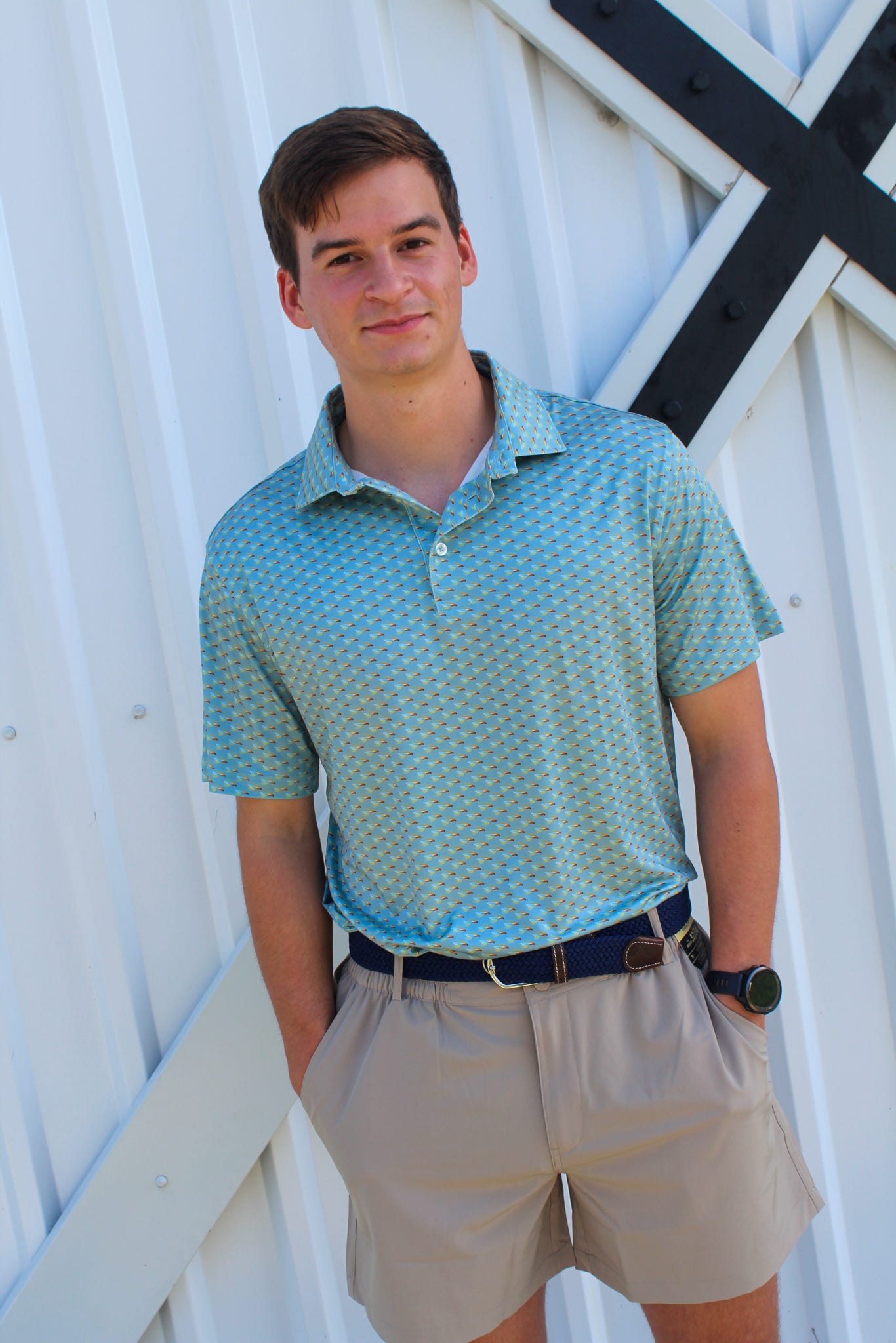 Men's On The Fly Performance Polo Slate/Multi