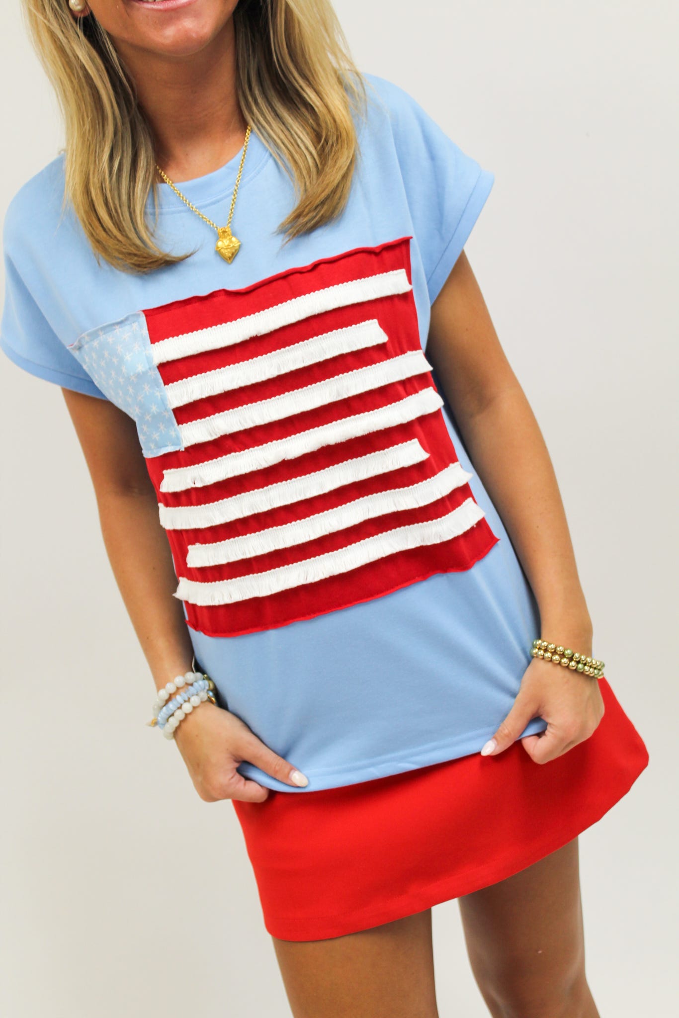 Let Freedom Ring Cap Sleeve Top