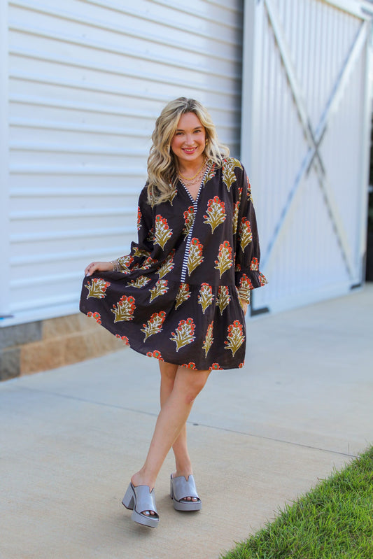 Cecily Detailed V-Neck Dress