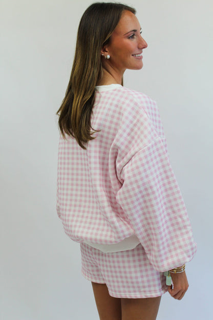 Sweet Talk Gingham Striped Set - Pink