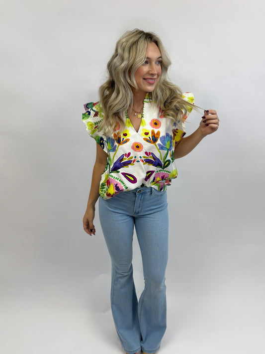 High Waisted Light Wash Stretch Bell Bottoms